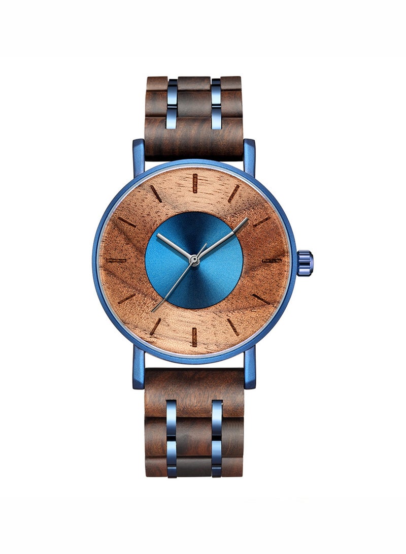 عام رجل ساعة خشبيّة 42mm مستديرة ضوء ساعة يد خشبيّة - Image 1