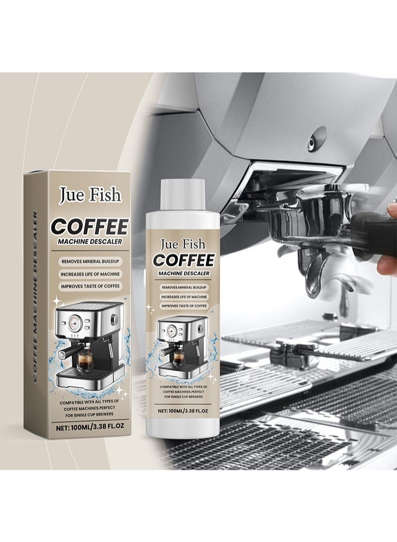 JUE-FISH Coffee Machine Descaler，Coffee Machine Descaling Solution, Environmentally Friendly Universal Descaling Agent For Coffee And Espresso Machines，Powerful Formula Removes Tough Dirt And Grease (100ml) - Image 2