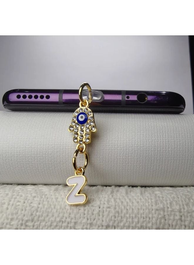 سدادة غبار للهاتف على شكل زهرة عين الشيطان بالحرف Z واجهة iPhone من 5 إلى 14 - Image 1