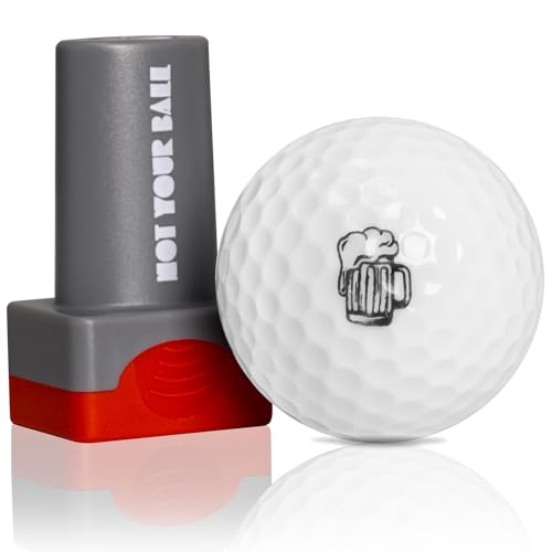 QUBI Golf Ball Stamp, Golf Ball Stamper, Reusable Self-Inking Golf Ball Stamp Marker to Identify Golf Balls, Golf Gift Golf Accessories for Men and Women Golfers (Beer Mug) - Image 1