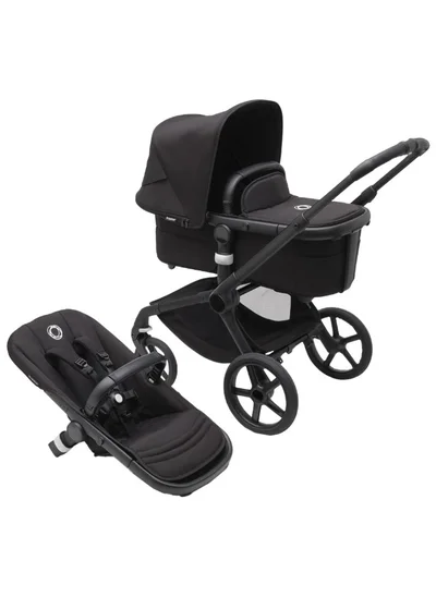 Bugaboo Fox 5 All - Terrain Stroller, 2 - In - 1 Baby Stroller With Full Suspension, Easy Fold, Spacious Bassinet, Extendable Toddler Seat, One - Handed Maneuver Ability (Midnight Black)