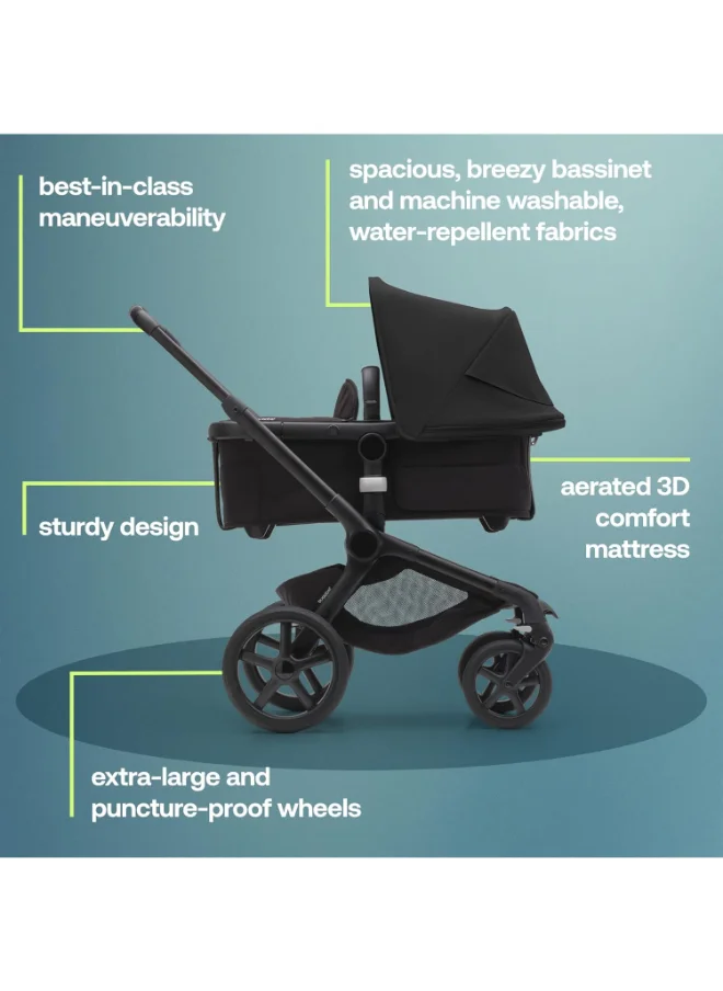 Bugaboo Fox 5 All - Terrain Stroller, 2 - In - 1 Baby Stroller With Full Suspension, Easy Fold, Spacious Bassinet, Extendable Toddler Seat, One - Handed Maneuver Ability (Midnight Black)