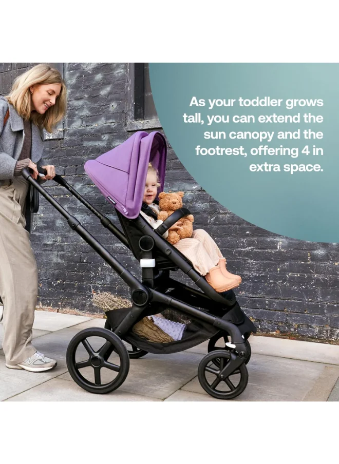 Bugaboo Fox 5 All - Terrain Stroller, 2 - In - 1 Baby Stroller With Full Suspension, Easy Fold, Spacious Bassinet, Extendable Toddler Seat, One - Handed Maneuver Ability (Midnight Black)