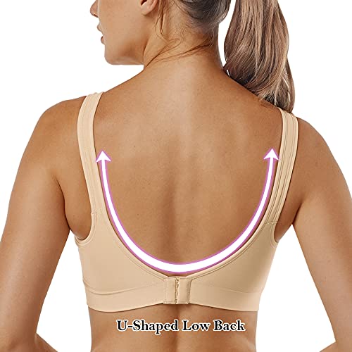 Vertvie Wireless Bras for Women Seamless Full Coverage Wirefree Sports Bra Plus Size Bralette for Sleeping Workout Everyday Wear(1 PC- Khaki,XL) - Image 2