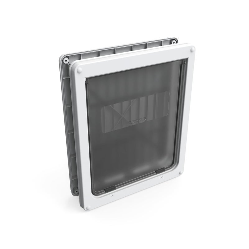 Dog Mate Lockable Large Dog Door (216) - Flap for Large Dogs and Cats, for UPVC, Wall and Wood, Securely Designed for Your Pets, White - Image 1