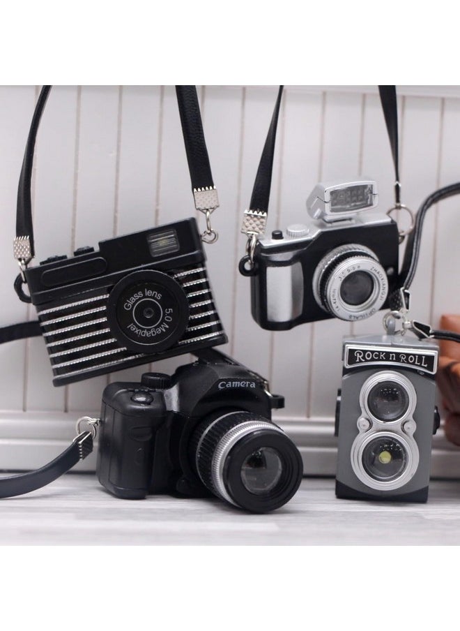 Bbiamsleep 4 Pcs Miniature Camera 1:4 Scale Mini Slr Camera Prop Mini Camera Ornament Vintage Camera Model Digital Slr Camera Mini Decoration Accessories Photography Props  - Image 3