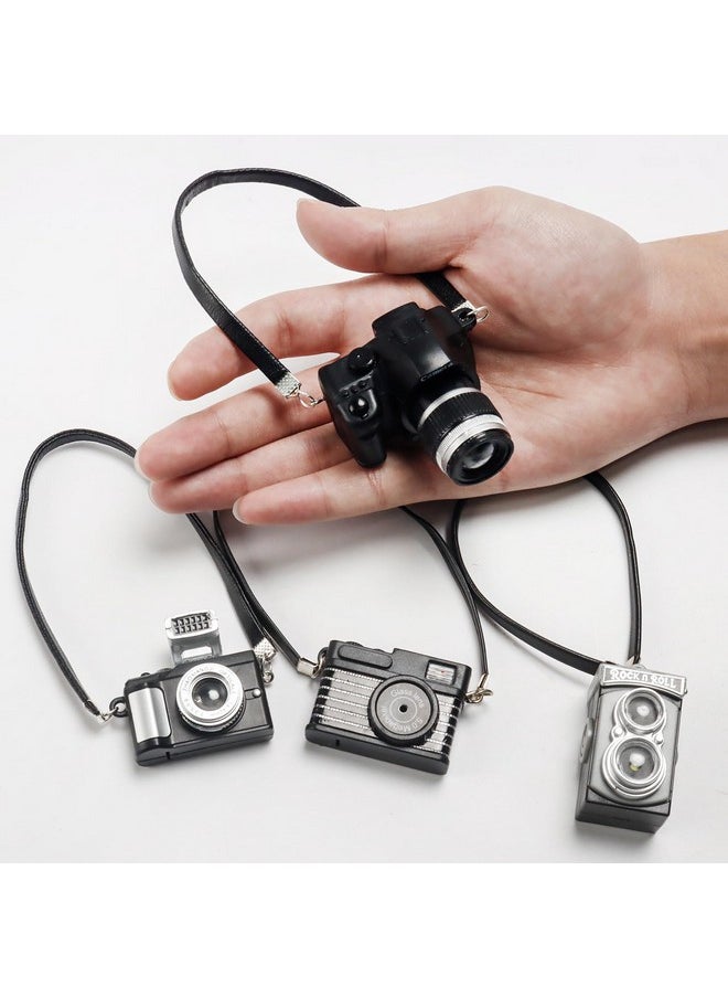 Bbiamsleep 4 Pcs Miniature Camera 1:4 Scale Mini Slr Camera Prop Mini Camera Ornament Vintage Camera Model Digital Slr Camera Mini Decoration Accessories Photography Props  - Image 2