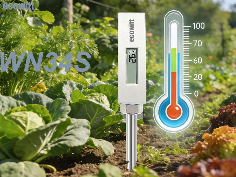 ECOWITT WN34BS Soil Temperature Sensor, Waterproof Soil Tester Digital with LCD Display, 11.8 inch Temperature Probe Sensor for Garden, Farm, Lawn, Indoor and Outdoor Use - Image 5