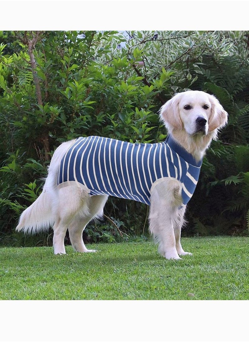 SYOSI - SYOSI M Code Striped Recovery Sterilization Gown High Elastic Breathable Surgical Suit for Dogs After Weaning and Abdominal Wounds - Image 1