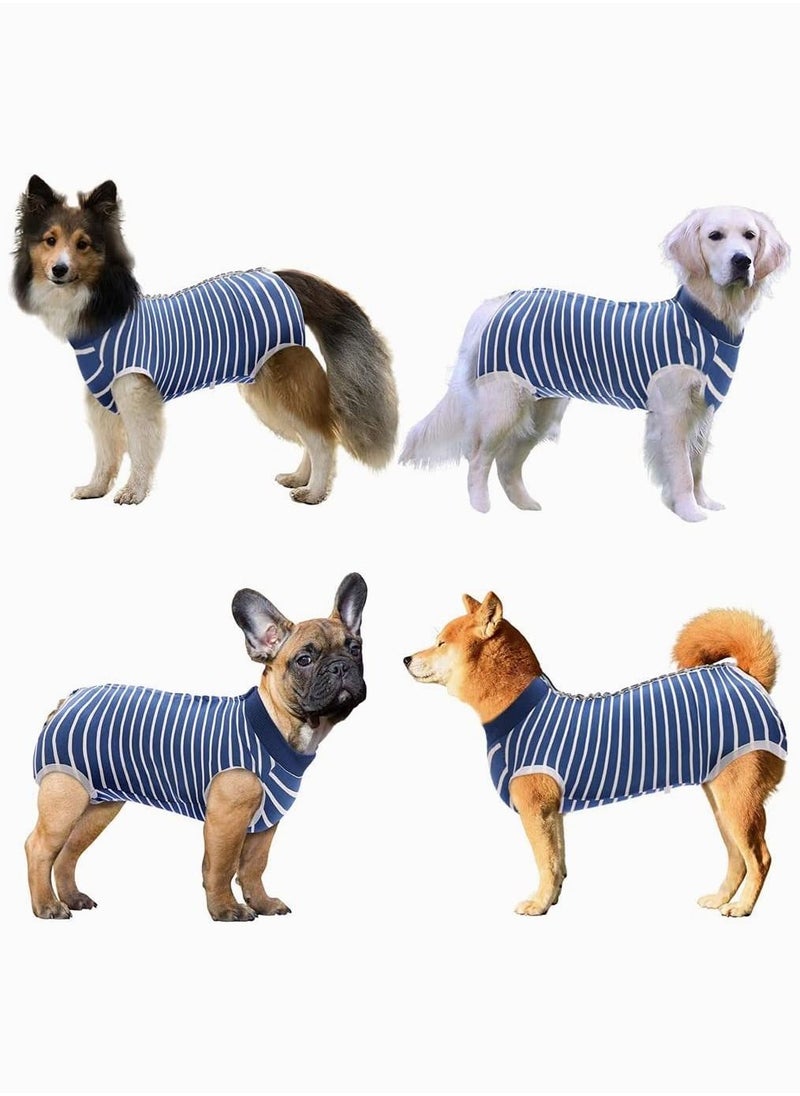 SYOSI - SYOSI M Code Striped Recovery Sterilization Gown High Elastic Breathable Surgical Suit for Dogs After Weaning and Abdominal Wounds - Image 1