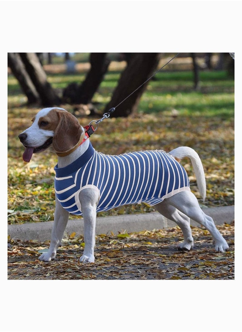 SYOSI - SYOSI M Code Striped Recovery Sterilization Gown High Elastic Breathable Surgical Suit for Dogs After Weaning and Abdominal Wounds - Image 1