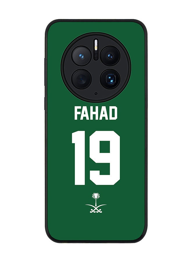 Stylizedd Rugged Black edge case for Huawei Mate 50 Pro Slim fit Soft Case Flexible Rubber Edges Anti Drop TPU Gel Thin Cover - Football Team - Saudi Arabia Player Name - Fahad - Image 1