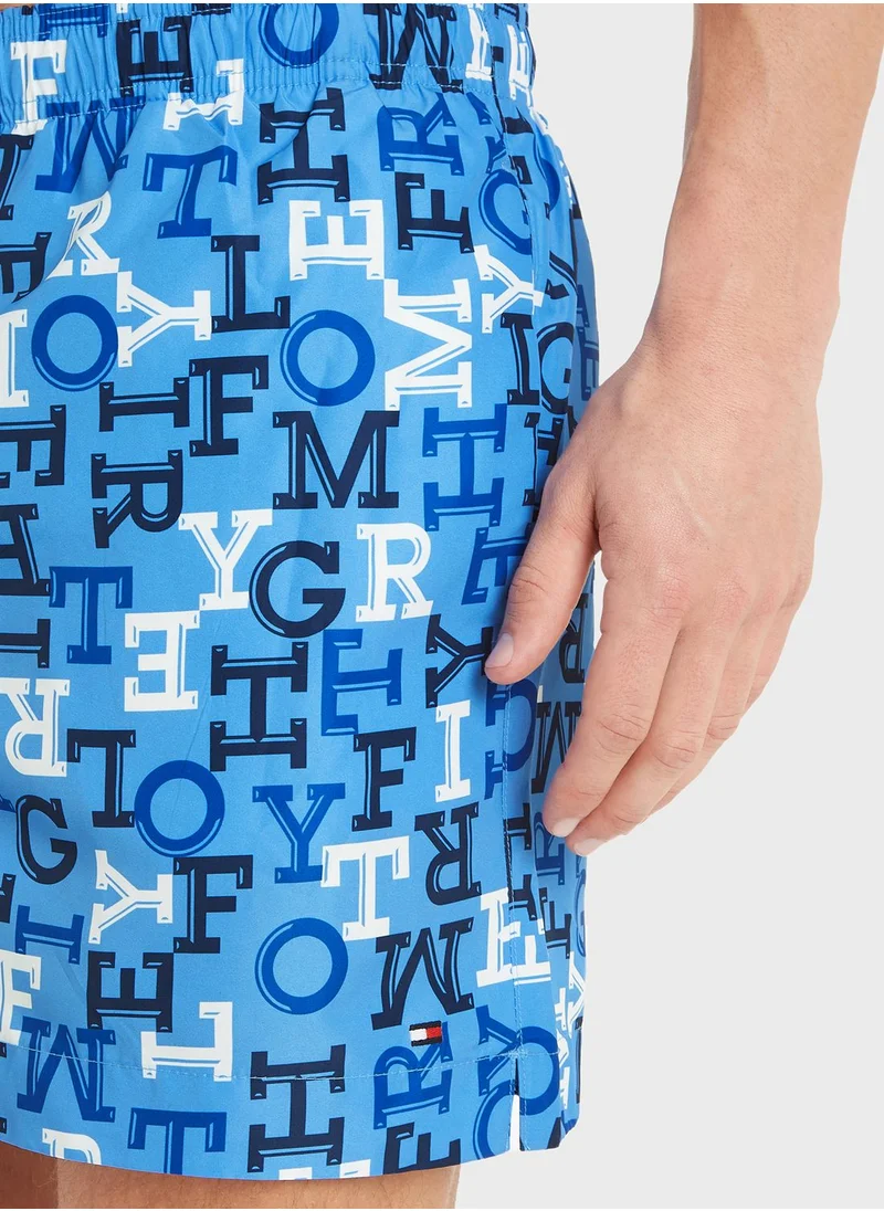 تومي هيلفيغر شورت سباحة متوسط برباط سحب