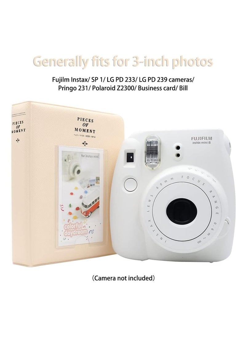 ZIKKON ZIKKON 64 Pockets Photo Album for Fujifilm Instax Mini 12 11 9 8 40 99 Evo Liplay 7S Instant CameraMini Link Printer Polaroid Snap Touch PIC300 Z2300 Mint Zip Instant Camera Printer Beige  - Image 4