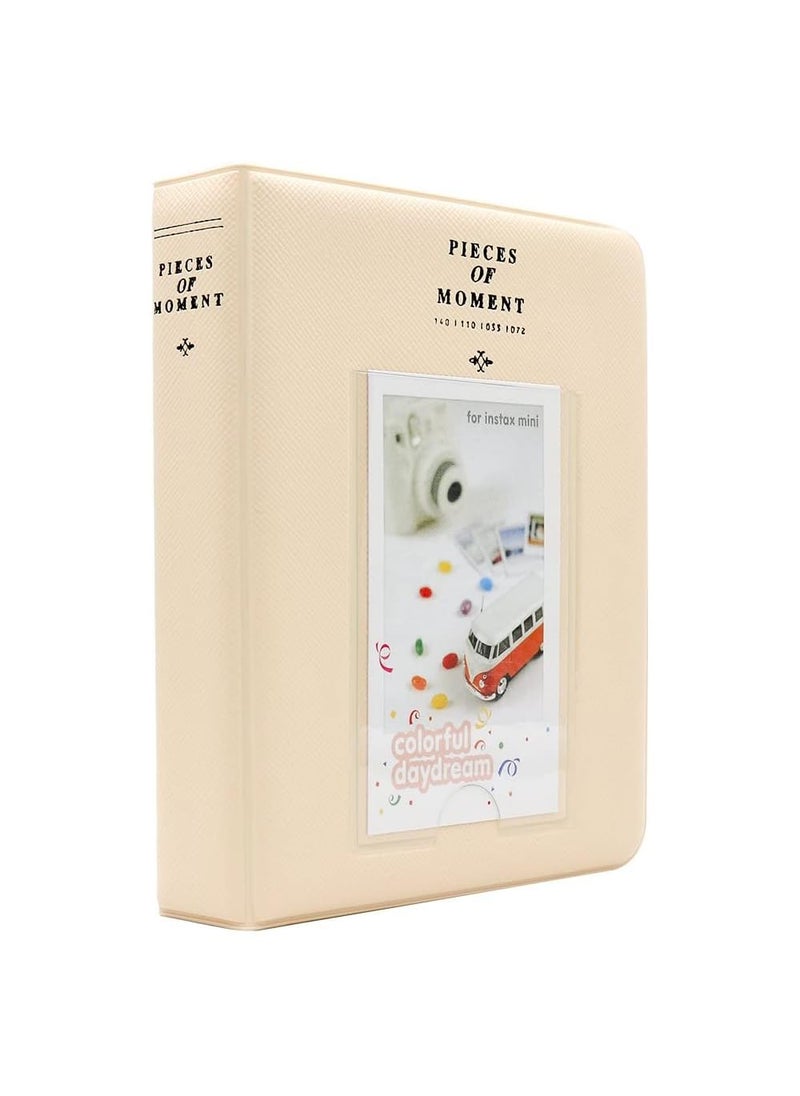 ZIKKON ZIKKON 64 Pockets Photo Album for Fujifilm Instax Mini 12 11 9 8 40 99 Evo Liplay 7S Instant CameraMini Link Printer Polaroid Snap Touch PIC300 Z2300 Mint Zip Instant Camera Printer Beige  - Image 1