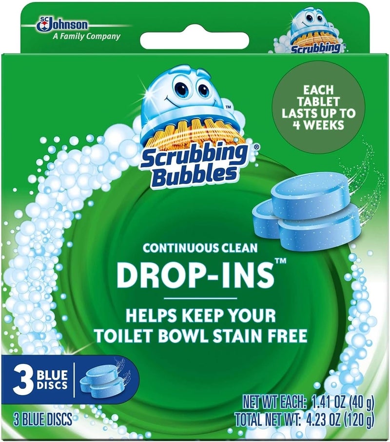 Scrubbing Bubbles Continuous Clean Drop-Ins (Blue Discs,3 ct,4.23oz, Pack of 2) - Image 1