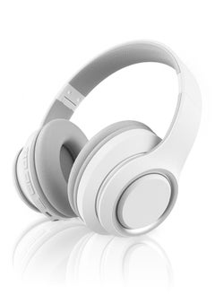 Headphones-Wireless Bluetooth Headphones-HIFI Sound Quality Adaptive Noise Reduction-Long Battery Life Wireless Headphones-Foldable White