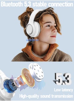HEROCKX Headphones-Wireless Bluetooth Headphones-HIFI Sound Quality Adaptive Noise Reduction-Long Battery Life Wireless Headphones-Foldable White  - Image 2