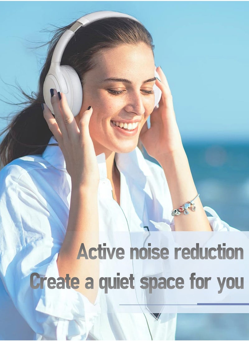 HEROCKX - Headphones-Wireless Bluetooth Headphones-HIFI Sound Quality Adaptive Noise Reduction-Long Battery Life Wireless Headphones-Foldable White - Image 1