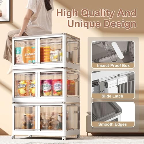 LUHI Multi-Purpose Organizer | Modular Storage Box for Clothes, Kitchen, Bedroom & Living Room | Stackable Rack, Space-Saving Wardrobe Cabinet (Off-White, 4-Layer) - Image 5