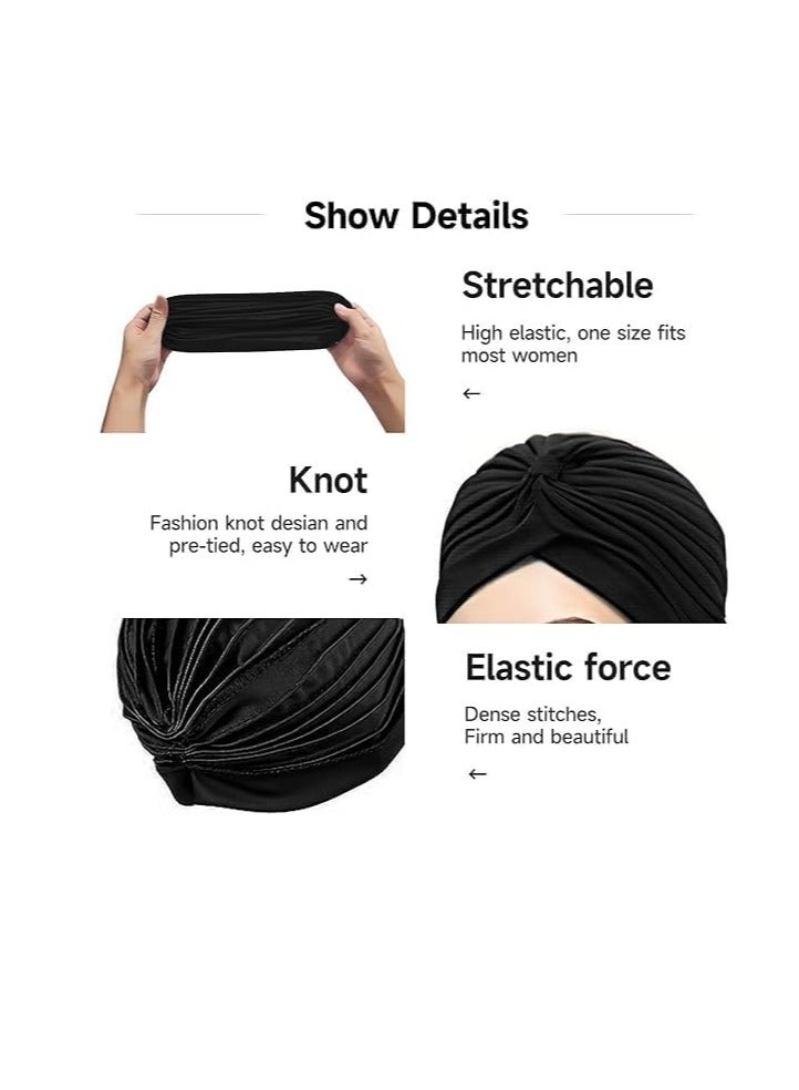 بيت الشاي 6 قطع قبعة عمامة إسلامية قبعات حجاب داخلية قبعات إسلامية قبعات الهند قبعات نسائية توربانت موجير - Image 3