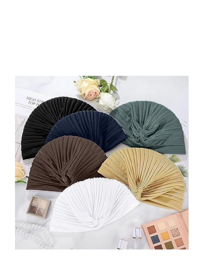 بيت الشاي 6 قطع قبعة عمامة إسلامية قبعات حجاب داخلية قبعات إسلامية قبعات الهند قبعات نسائية توربانت موجير - Image 5