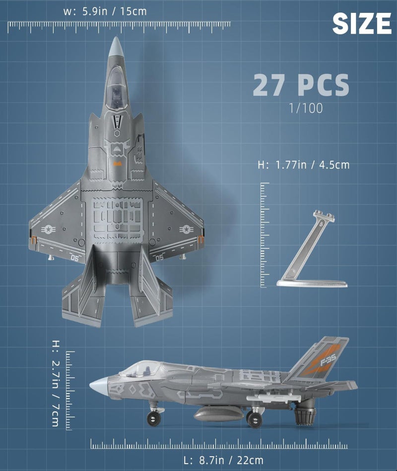 Vihaanta Fighter Jet Toy, Fighter Jet Model, Fighter Jet, 1:75 F-35 Stealth Fighter Model, Highly Detailed Collectible for Aviation Enthusiasts, for Home and Office Display - Image 2