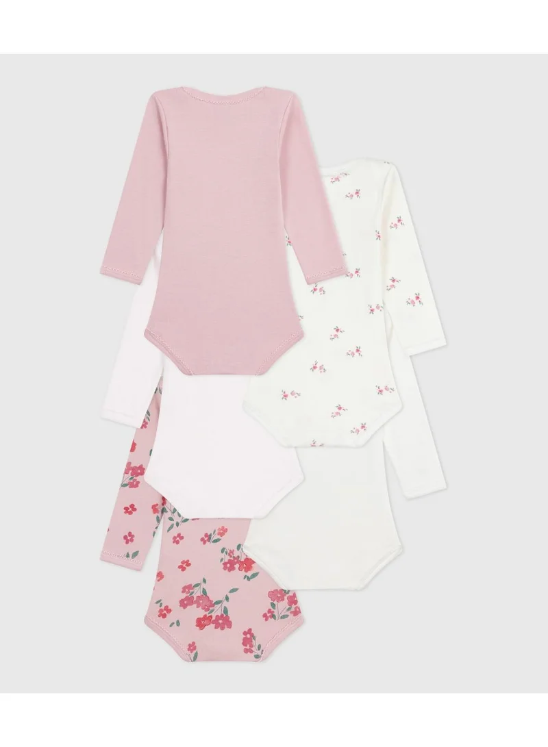 بيتي باتو مجموعة أفرولات قطنية بأكمام طويلة وطبعات زهور للأطفال