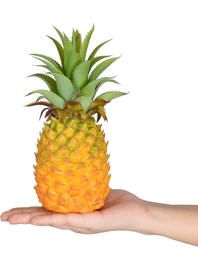 إيروريكس عبوة من قطعتين من الأناناس الاصطناعي، فاكهة اصطناعية واقعية، أناناس مزيف لتزيين طاولة وخزانة المنزل والحفلات، مقاس 8.2 بوصة، عبوة من قطعتين - Image 5