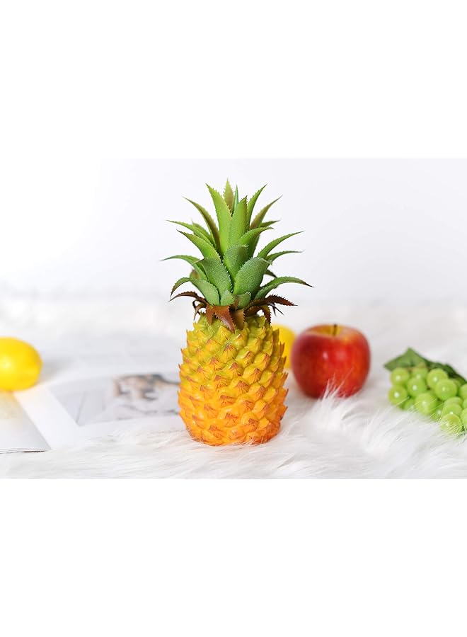 إيروريكس عبوة من قطعتين من الأناناس الاصطناعي، فاكهة اصطناعية واقعية، أناناس مزيف لتزيين طاولة وخزانة المنزل والحفلات، مقاس 8.2 بوصة، عبوة من قطعتين - Image 3