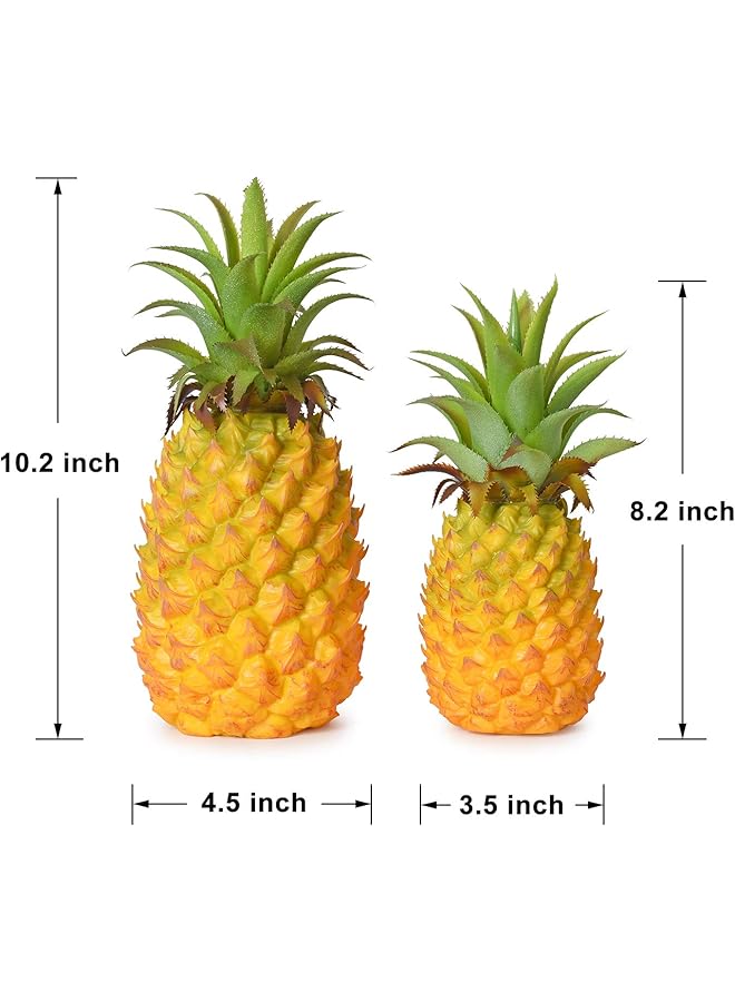 إيروريكس عبوة من قطعتين من الأناناس الاصطناعي، فاكهة اصطناعية واقعية، أناناس مزيف لتزيين طاولة وخزانة المنزل والحفلات، مقاس 8.2 بوصة، عبوة من قطعتين - Image 4