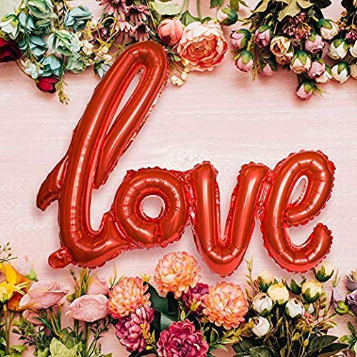SOI Love Red Foil Balloon for Anniversary, Engagement, Valentine Couple Party Decoration (17 Inch) | Love Balloons For Decoration - Image 3