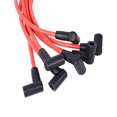 RLP Silicone Spark Plug Wires Set Red 8.0mm Compatible with Jeep 91-99 Cherokee XJ 93-98 Grand Cherokee ZJ 91-95 Wrangler YJ 97-99 Wrangler TJ L6 4.0L Replace 56041856AA - Pack of 7 - Image 3