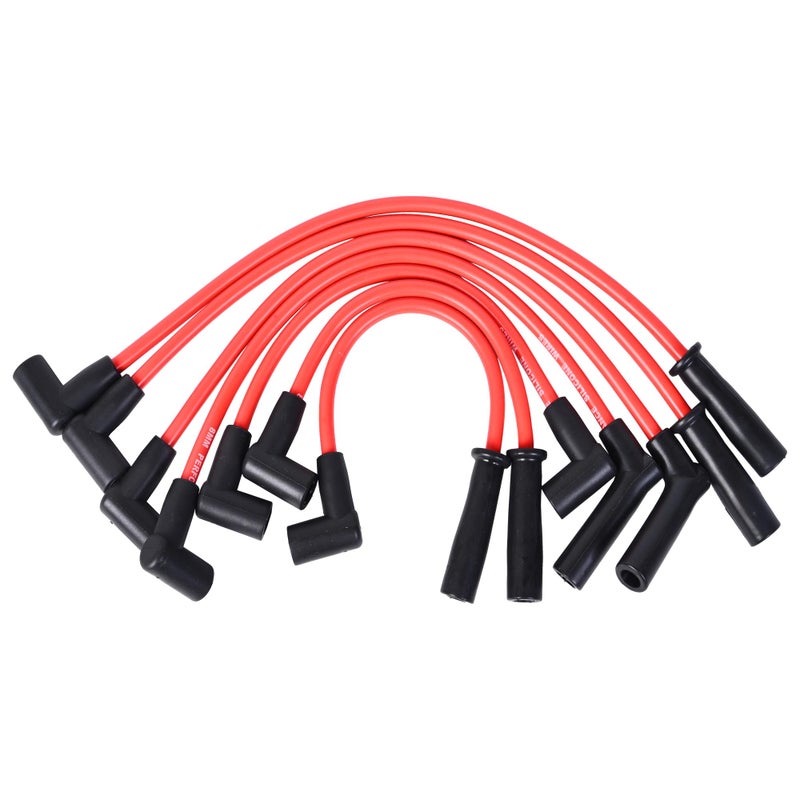 RLP Silicone Spark Plug Wires Set Red 8.0mm Compatible with Jeep 91-99 Cherokee XJ 93-98 Grand Cherokee ZJ 91-95 Wrangler YJ 97-99 Wrangler TJ L6 4.0L Replace 56041856AA - Pack of 7 - Image 5