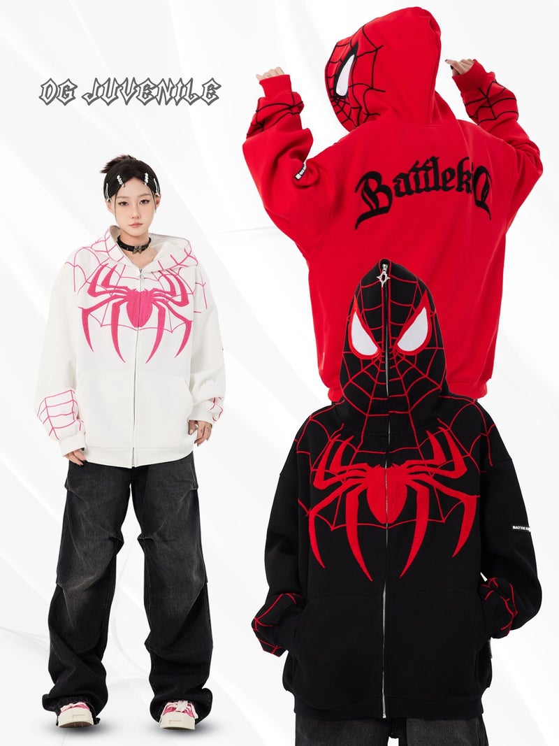 American Style Loose Cardigan Top 2025 Spring Thin High Street Spider-Man Sweater Women'S Loose All-Match Couple'S Trendy - Image 2
