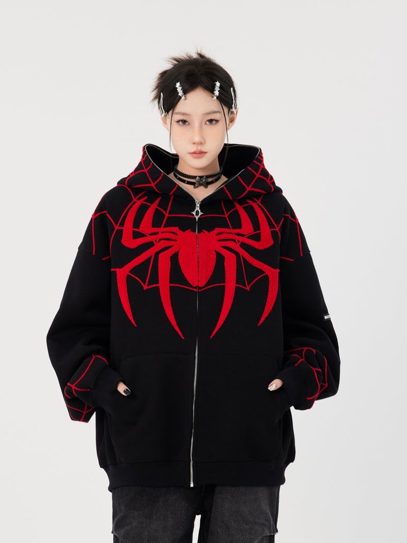 American Style Loose Cardigan Top 2025 Spring Thin High Street Spider-Man Sweater Women'S Loose All-Match Couple'S Trendy - Image 3