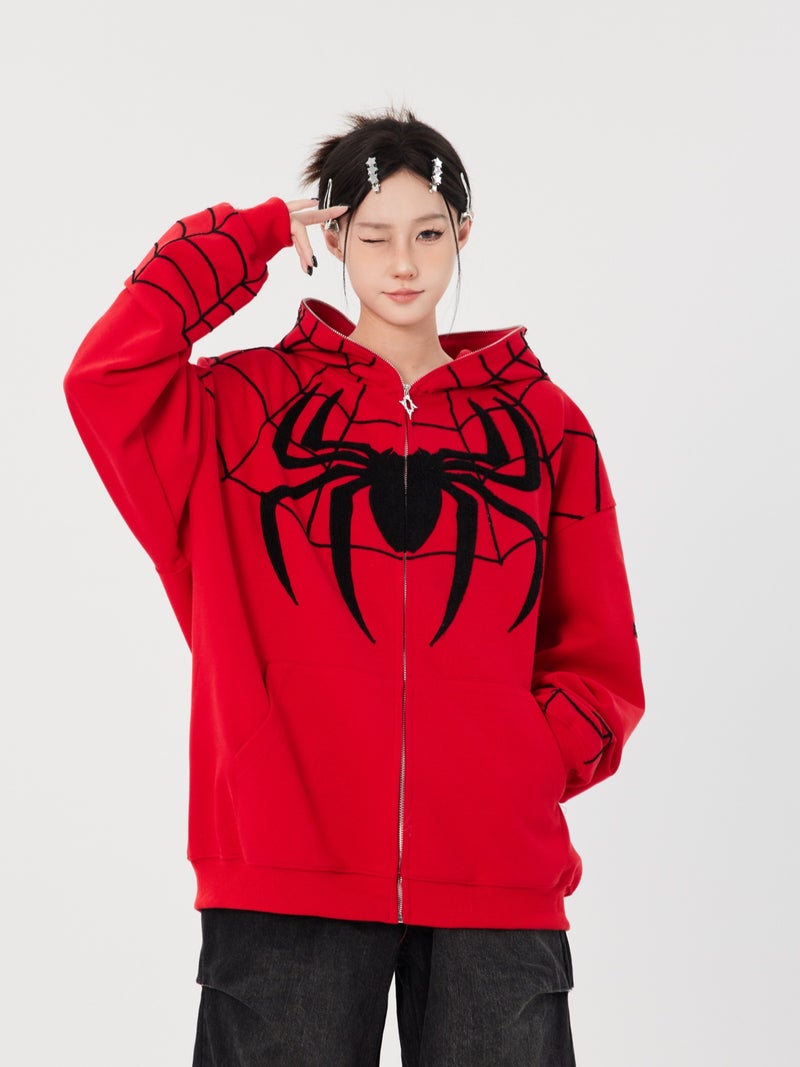 American Style Loose Cardigan Top 2025 Spring Thin High Street Spider-Man Sweater Women'S Loose All-Match Couple'S Trendy - Image 4