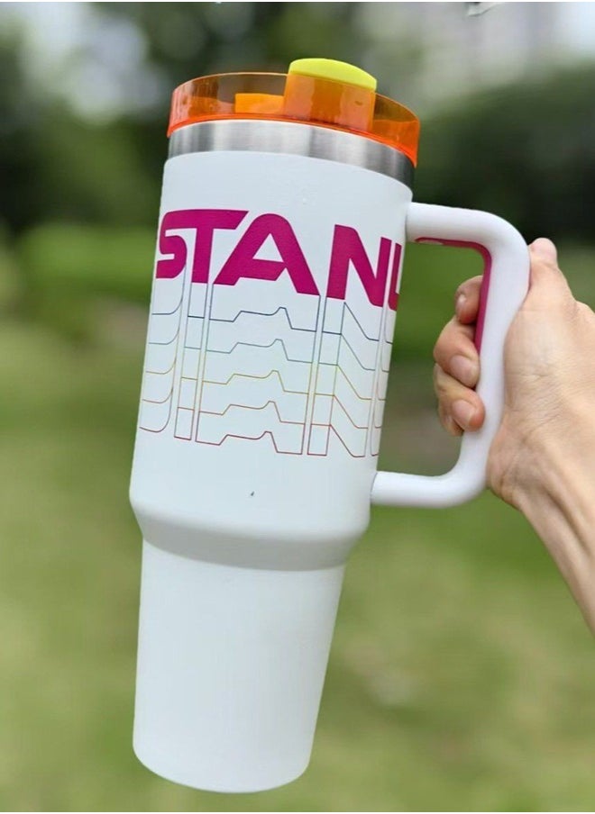 Stanley - Stainless Steel Vacuum Insulated Tumbler with Lid and Straw for Water, Iced Tea or Coffee, Smoothie and More, 40 oz 3D White - Image 1