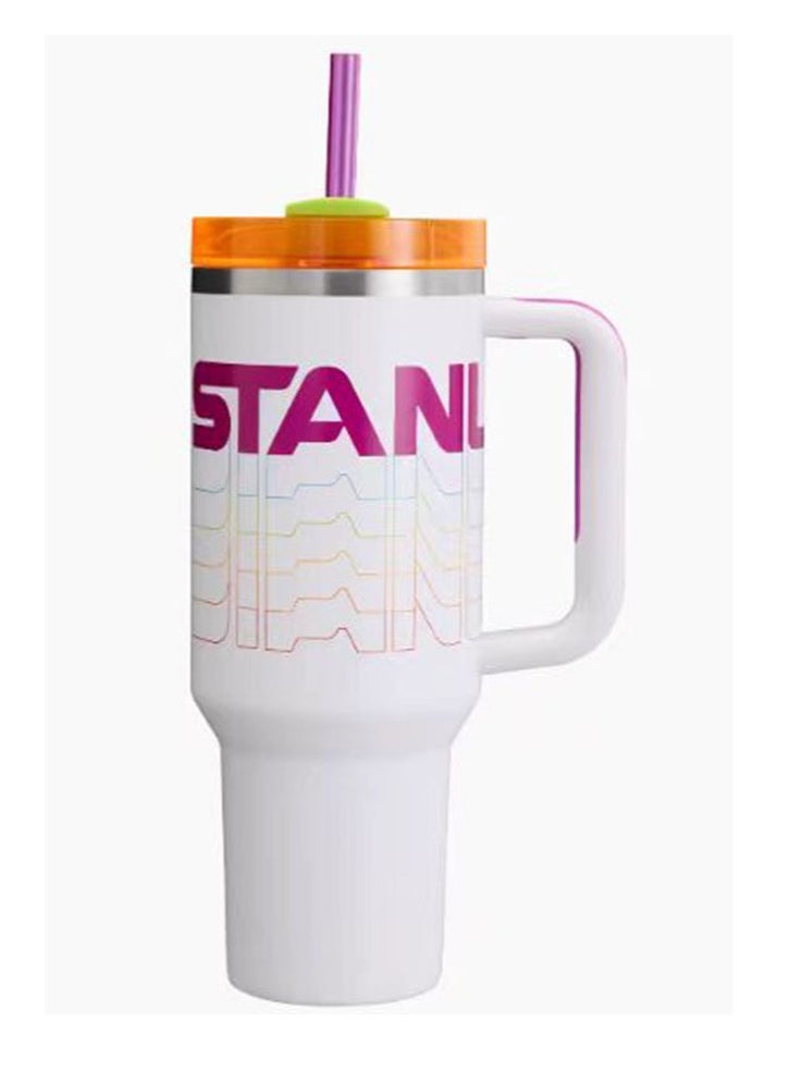 Stanley - Stainless Steel Vacuum Insulated Tumbler with Lid and Straw for Water, Iced Tea or Coffee, Smoothie and More, 40 oz 3D White - Image 1