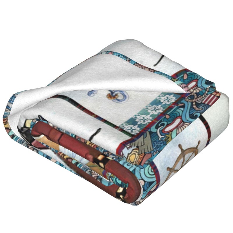 citari Lighthouse Blanket Nautical Lighthouse Anchor Decor Throw Blanket Gifts for Girls Boys Super Warm Soft Plush Lightweight Fleece Flannel Blanket Winter Bedding Blanket for Kids Adults Men Women 50""X40"" - Image 4