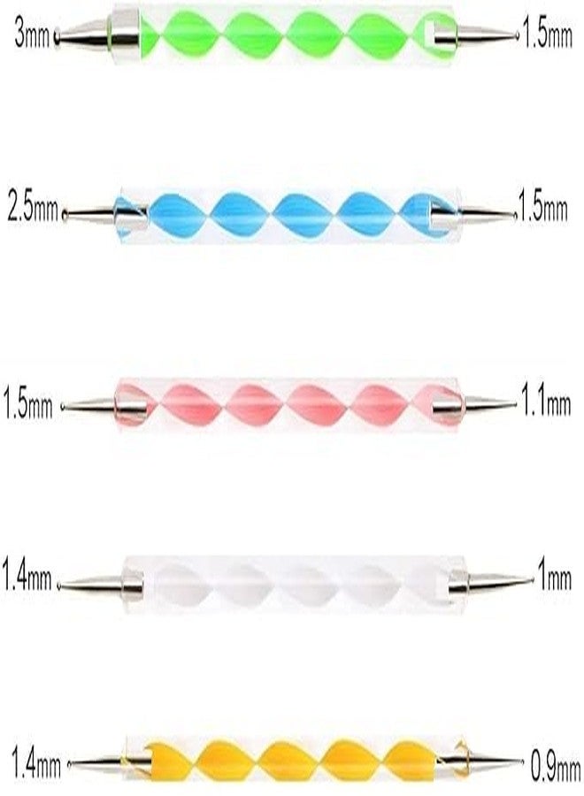 ADOERE Nail Art Dotting Marbleizing Tool Pen for Nail Decoration Stamping and Dotting Acrylic Twist Sticks Wax Pencil Manicure Nail Art Tool DIY Supplies Cake (17pcs Complete Dot Mandala Set) - Image 3