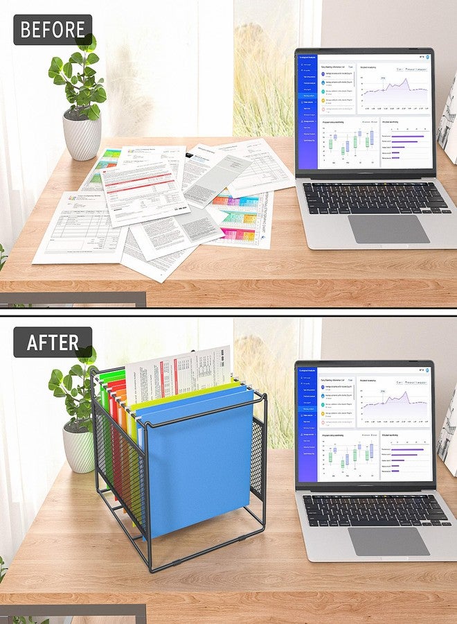Fun storage Hanging File Folder Frame for Legal and Letter Size,Hanging File Organizer Holder Rack Hanging Folder Rails for Filing Cabinet Desk Drawer,15.2"L x 12.4"W x 10.5"H,1 Pack - Image 5