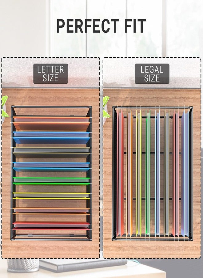 Fun storage Hanging File Folder Frame for Legal and Letter Size,Hanging File Organizer Holder Rack Hanging Folder Rails for Filing Cabinet Desk Drawer,15.2"L x 12.4"W x 10.5"H,1 Pack - Image 3