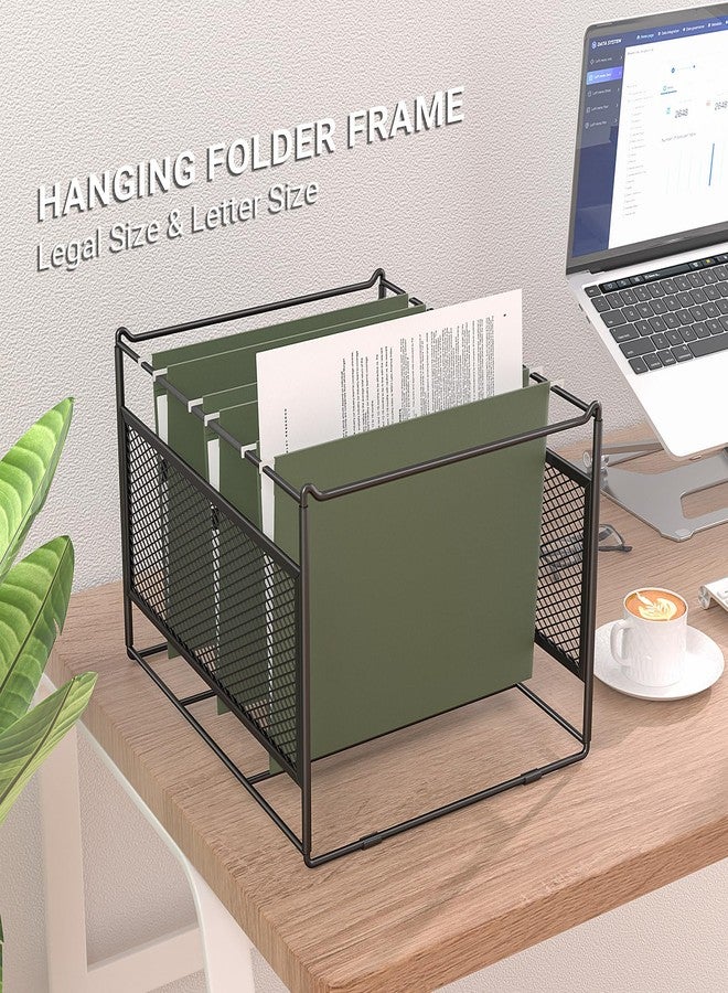 Fun storage Hanging File Folder Frame for Legal and Letter Size,Hanging File Organizer Holder Rack Hanging Folder Rails for Filing Cabinet Desk Drawer,15.2"L x 12.4"W x 10.5"H,1 Pack - Image 2