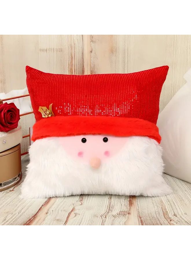 1 Piece 18x18 Inch 3D Christmas Santa Claus Pillow Cover In Golden Warm Embroidered Throw Pillow Case Zipper Closure No Insert Included Ideal Decor For Living Room Bedroom Sofa Festive Holiday Home Accent - Image 2