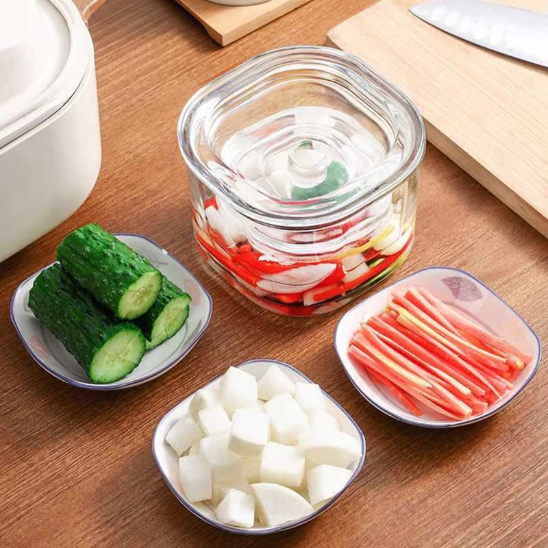 Premium Glass Pickle Jar with Weighted Lid 2.5l Glass Fermenting Jar Sealing Pickle Container for Household Vegetable Pickling and Kimchi Storage - Image 4