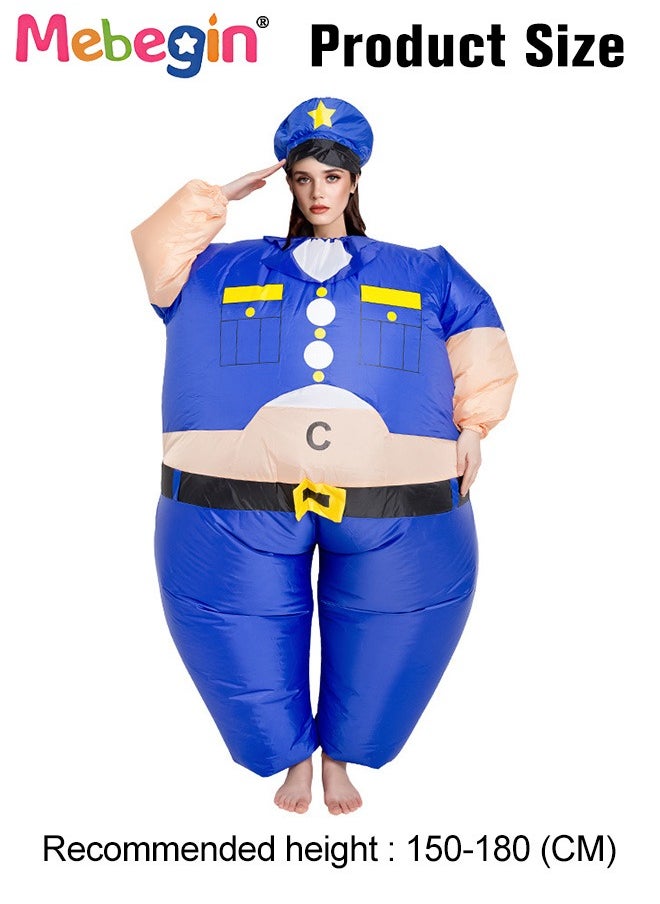 MEBEGIN Police Inflatable Suit, Inflatable Cop Costume with Blower and Battery Case, Funny Blow up Pretend Toy Costume for Dess up Parties, Festivals and Cosplay Games, Suitable 150-195cm Height, 4 AA Batteries Required(Not Included)  - Image 5