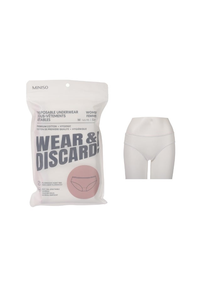 Miniso Enjoy comfort and convenience with this pack of 5 women's disposable underwear in size M. 