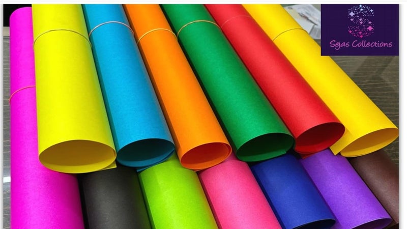 SEJASCOLLECTIONS | Pack of 20 | Multicolor, Bright, A1, BIG / FULL Size, Pastel/ Chart Sheets, Used in art and craft, collage, projects, posters etc. Plain / Unrulled, Size: 70x56 centimeters, 200 GSM thickness, Pastel Sheets. - Image 2