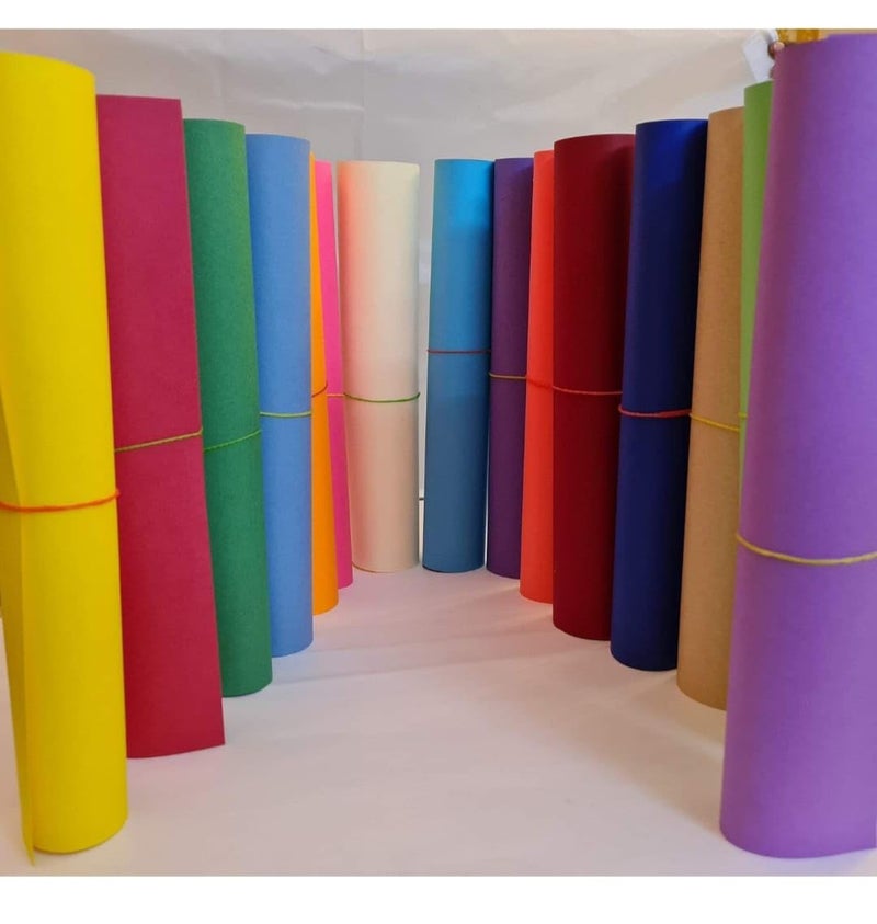 SEJASCOLLECTIONS | Pack of 20 | Multicolor, Bright, A1, BIG / FULL Size, Pastel/ Chart Sheets, Used in art and craft, collage, projects, posters etc. Plain / Unrulled, Size: 70x56 centimeters, 200 GSM thickness, Pastel Sheets. - Image 1